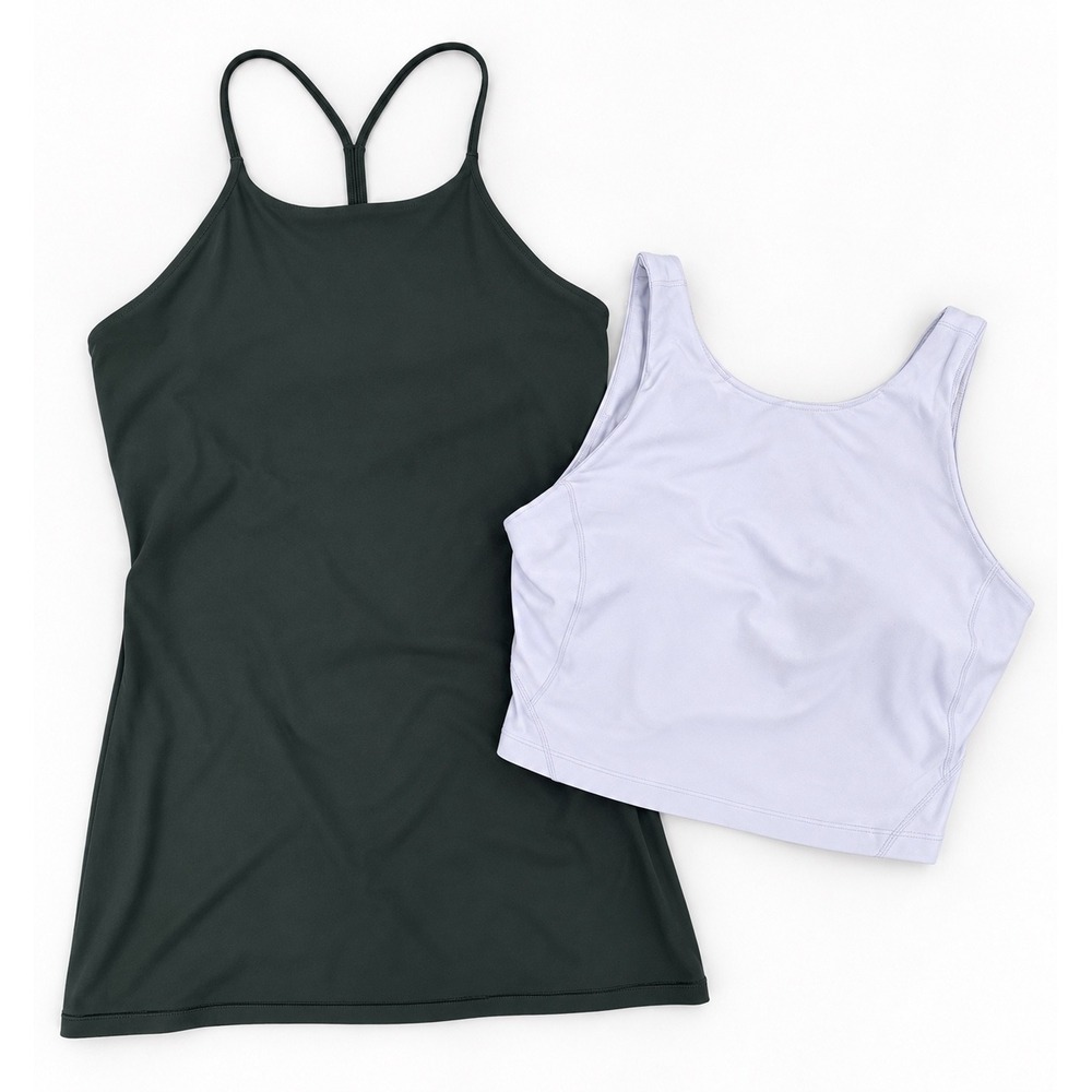 Lululemon Tank Top Bundle Ebb to Street Forest Green Lavender Size 6